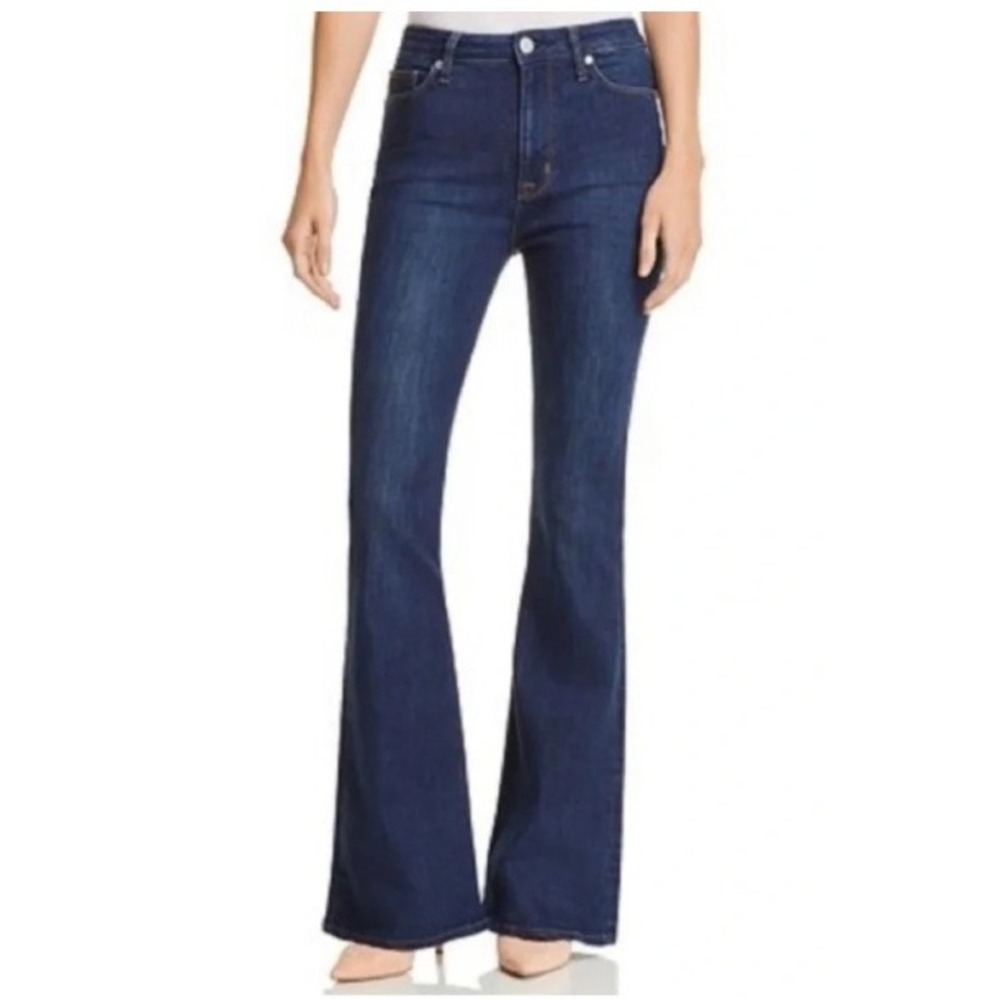 Hudson Holly High Rise Flare Jeans Dark Wash Sz 8 Long Classic Preppy Structured